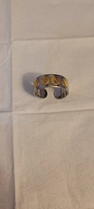 Anillo Acero y Oro 18k Ajustable