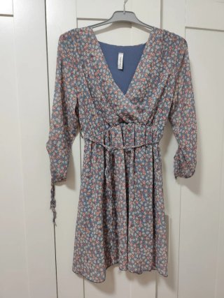 Vestido floral azul talla S