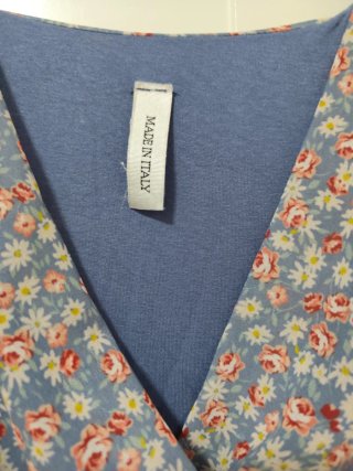 Vestido floral azul talla S