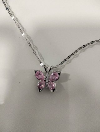 Collar Mariposa con Circonitas Rosas