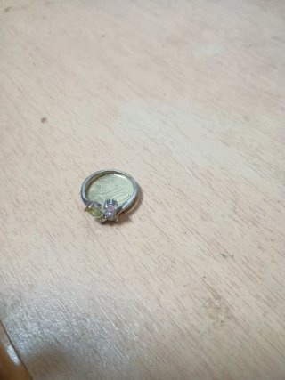 Anillo Plata S925 Mariposa Lila y dorado