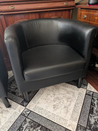 2 Poltrone Ikea in Pelle Sintetica Nera