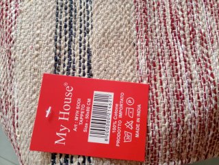 Tappeto My House cotone beige e rosso