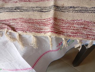 Tappeto My House cotone beige e rosso