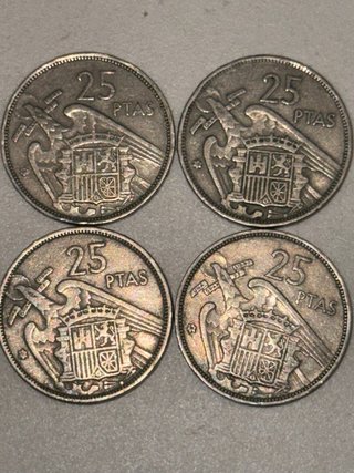 4 Monedas 25 Pesetas 1957*58 Francisco Franco