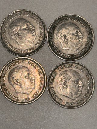 4 Monedas 25 Pesetas 1957*58 Francisco Franco