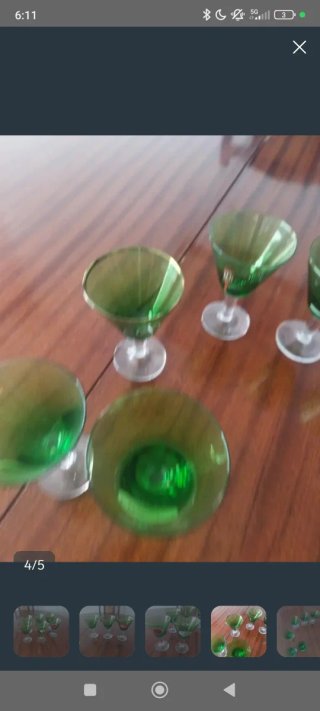 6 Bicchieri da Cocktail Vintage Verdi