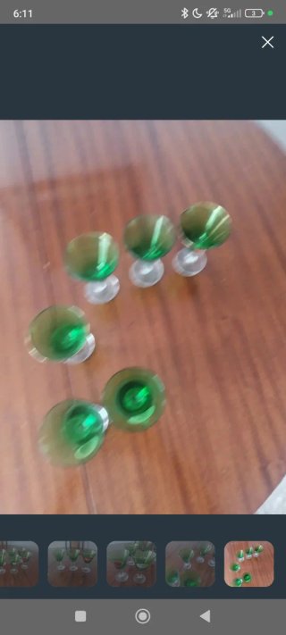 6 Bicchieri da Cocktail Vintage Verdi