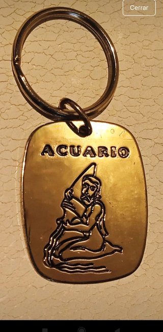 Llavero Acuario Dorado Vintage