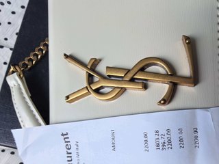 Bolso YSL Piel Blanca Cadena Dorada