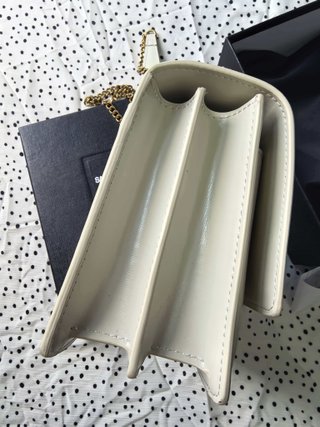 Bolso YSL Piel Blanca Cadena Dorada