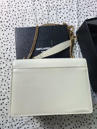 Bolso YSL Piel Blanca Cadena Dorada