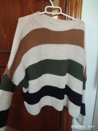 Jersey oversize mujer rayas,100% acrílico