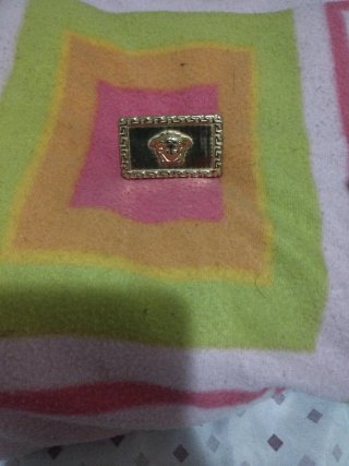Anillo Versace 18k Medusa Negro Dorado