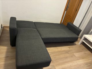 Sofá cama gris tela semi nuevo