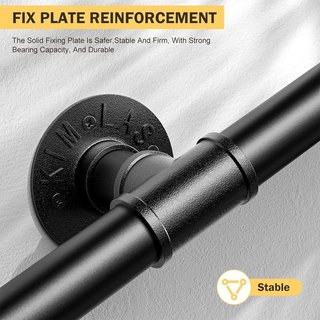 CEPOLAWA Pasamanos 3M Acero Galvanizado Negro
