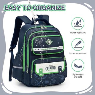 AMYTHE mochila ergonómica infantil Azul Real Verde