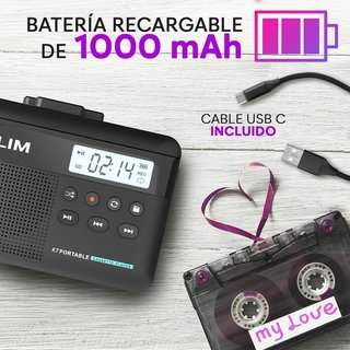 KLIM K7 Reproductor Cassette MP3 SD Recargable