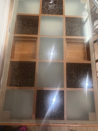 Mesa de cocina cristal y madera con 4 sillas