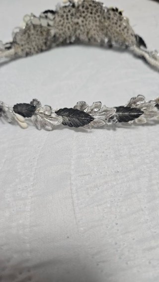 Tocado Novia Plata y Blanco