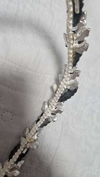 Tocado Novia Plata y Blanco
