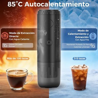 BOSTAR 3en1 Cafetera Espresso 19Bar Portátil 80ml