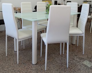 Mesa ·Comedor + ·6· Sillas ·Blancas. ¡ECONÓMICA!