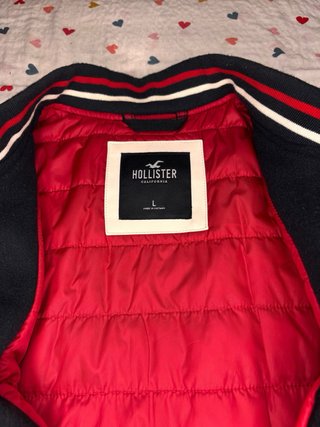 Chaqueta Hollister Varsity Negra Talla L
