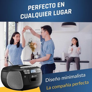 KLIM Radio CD Cassette 8GB USB BT Grabadora Plata