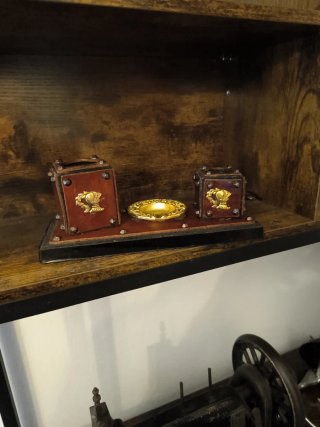 Portapenne Scrittoio Vintage Cuoio Lavorato