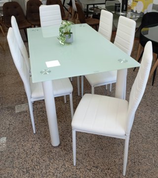 Mesa ·Comedor + ·6· Sillas ·Blancas. ¡ECONÓMICA!