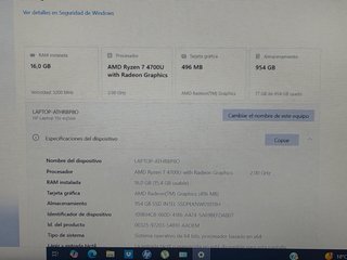 Portátil HP Ryzen 7 16GB RAM 1TB SSD
