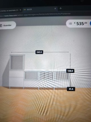Mueble TV Besta Ikea Blanco y Transparente