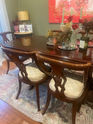 Sillas de comedor de madera y tela Conjuto de 6
