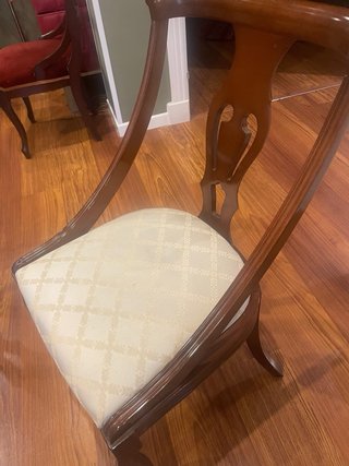 Sillas de comedor de madera y tela Conjuto de 6