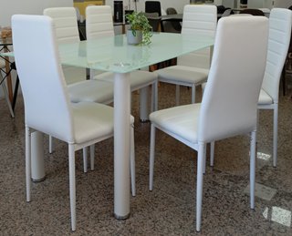 Mesa ·Comedor + ·6· Sillas ·Blancas. ¡ECONÓMICA!
