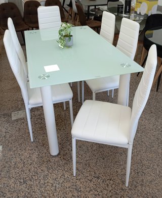 Mesa ·Comedor + ·6· Sillas ·Blancas. ¡ECONÓMICA!