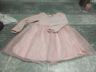 Vestido niña rosa tul brillante talla de 4 a 6 año