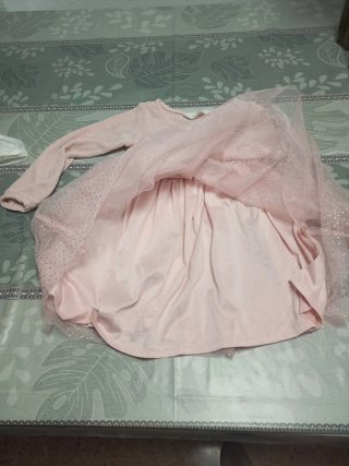 Vestido niña rosa tul brillante talla de 4 a 6 año