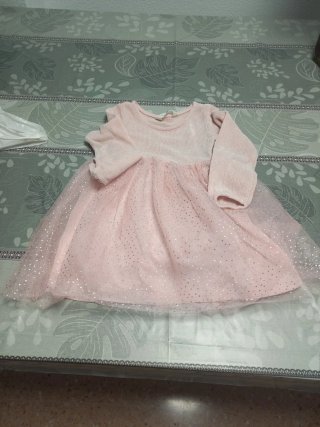Vestido niña rosa tul brillante talla de 4 a 6 año