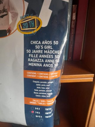 Disfraz niña Pink Ladies Talla 7-9 A