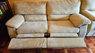 2 Sofás de Tela Beige (2 y 3 plazas)