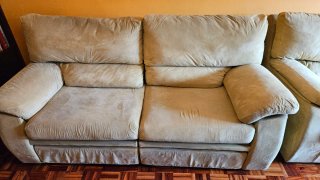 2 Sofás de Tela Beige (2 y 3 plazas)