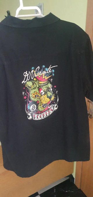 Camisa Rockabilly Negra y Amarilla