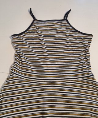 Vestido de tirantes a rayas acampanado Talla XXS