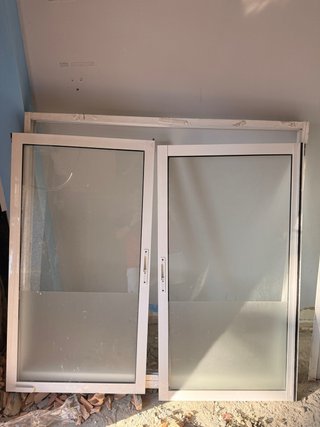 Ventana doble aluminio blanca 140x135