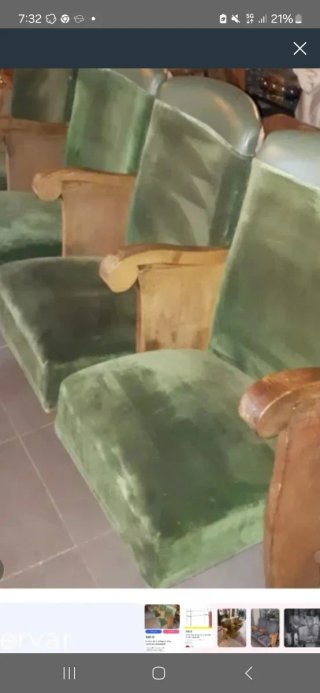 2 butacas teatro antiguas terciopelo madera