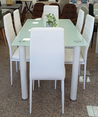 Mesa ·Comedor + ·6· Sillas ·Blancas. ¡ECONÓMICA!