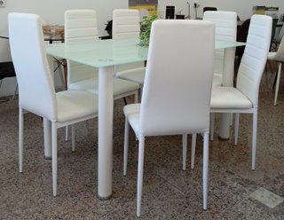 Mesa ·Comedor + ·6· Sillas ·Blancas. ¡ECONÓMICA!