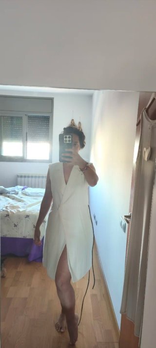 Vestido H&M Blanco Mujer